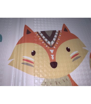 Сгъваемо детско килимче за игра, топлоизолиращо 160x180x1cm - модел Лисица и Тигър