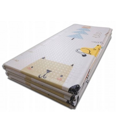 Сгъваемо детско килимче за игра, топлоизолиращо 160x180x1cm - модел Лисица и Тигър