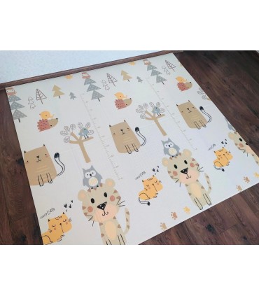 Сгъваемо детско килимче за игра, топлоизолиращо 180x200х1см - модел Лисица и Тигър