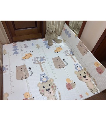 Сгъваемо детско килимче за игра, топлоизолиращо 180x200х1см - модел Лисица и Тигър