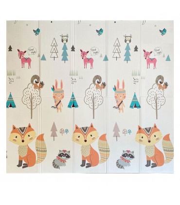 Сгъваемо детско килимче за игра, топлоизолиращо 180x200х1см - модел Лисица и Тигър