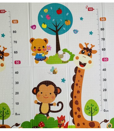 Сгъваемо детско килимче за игра, топлоизолиращо 180x200x1cm - Жираф и Цифри