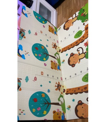 Сгъваемо детско килимче за игра, топлоизолиращо 180x200x1cm - Жираф и Цифри