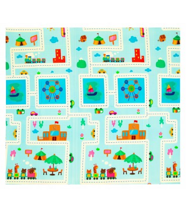Сгъваемо детско килимче за игра, топлоизолиращо 180x200x1cm - Мече и Лунапарк