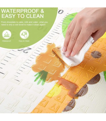 Сгъваемо детско килимче за игра, топлоизолиращо 160x180x1cm - Трафик + Джунгла