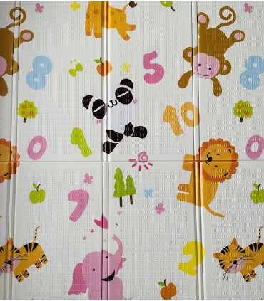 Сгъваемо детско килимче за игра, топлоизолиращо 180x150x1cm - Жираф и Цифри