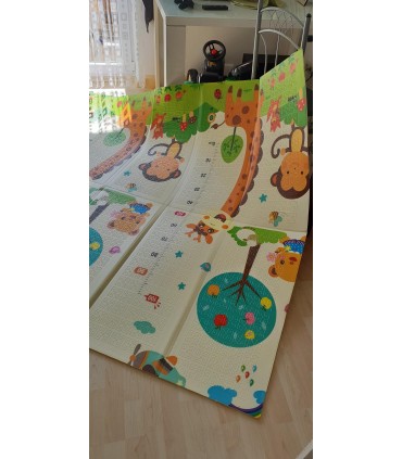 Сгъваемо детско килимче за игра, топлоизолиращо 180x150x1cm - Жираф и Цифри