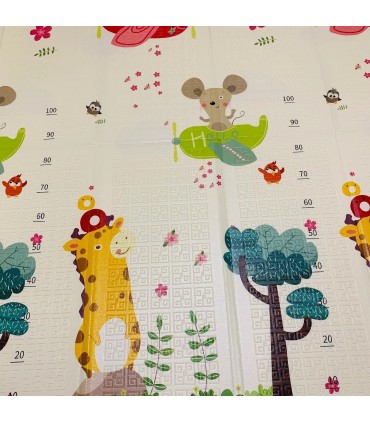 Сгъваемо детско килимче за игра, топлоизолиращо 150x180x1cm - Превозни средства + Животни в самолет