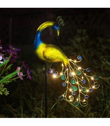 Градинска соларна LED лампа с форма на паун