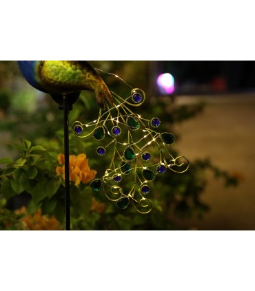 Градинска соларна LED лампа с форма на паун