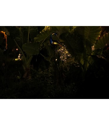 Градинска соларна LED лампа с форма на паун