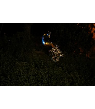 Градинска соларна LED лампа с форма на паун