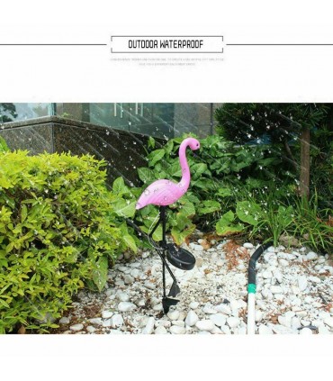 Единична соларна градинска лампа фламинго