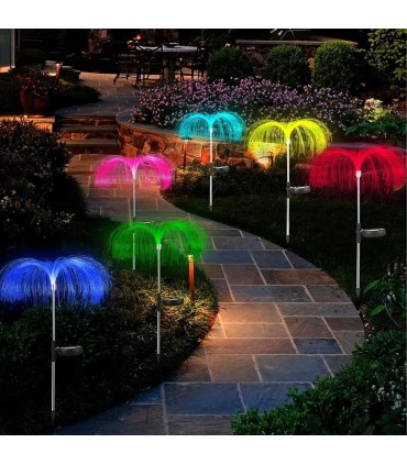 Цветна градинска лампа вендуза със соларен панел