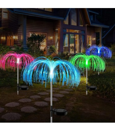Цветна градинска лампа вендуза със соларен панел