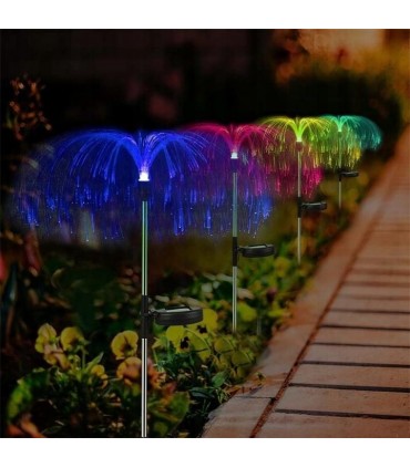Цветна градинска лампа вендуза със соларен панел