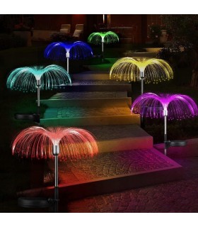 Цветна градинска лампа вендуза със соларен панел