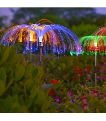 Цветна градинска лампа вендуза със соларен панел