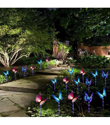 Декоративна соларна лампа за градина Пеперуда