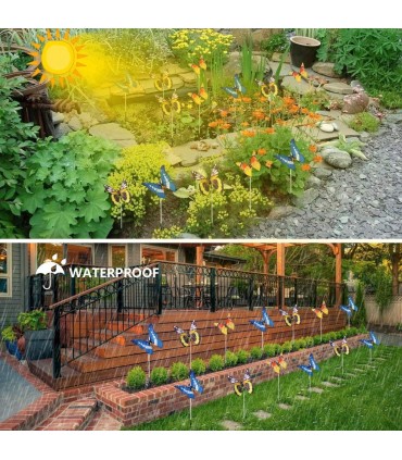 Декоративна соларна лампа за градина Пеперуда