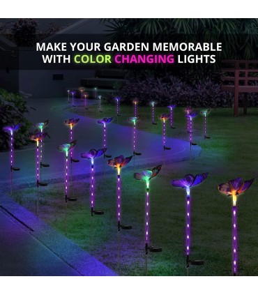 Декоративна соларна лампа за градина Пеперуда