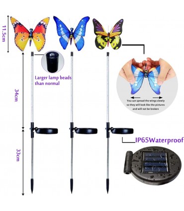 Декоративна соларна лампа за градина Пеперуда