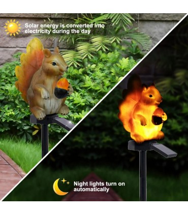 Декоративна градинска лампа със соларен панел Катерица