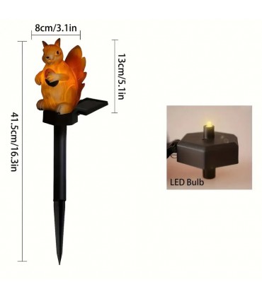 Декоративна градинска лампа със соларен панел Катерица