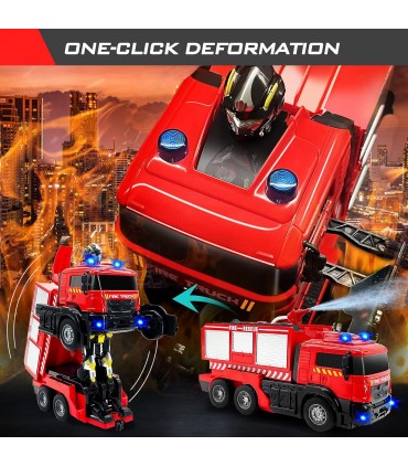 Пожарна кола трансформърс с вода и дистанционно - с акумулаторна батерия