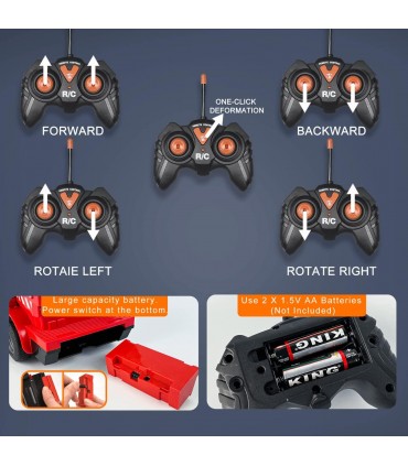 Пожарна кола трансформърс с вода и дистанционно - с акумулаторна батерия