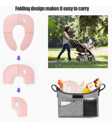 Сгъваема детска седалка за тоалетна - модел Мече