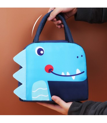 Детска термо чанта за храна - син динозавър