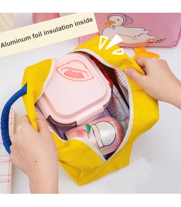 Детска термо чанта за храна Пате с крачета - розов цвят