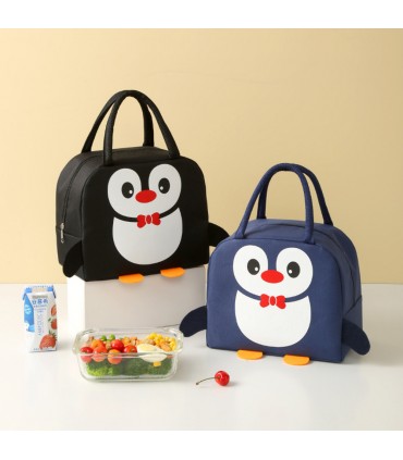 Детска термо чанта за храна Пингвинче с крачета - черен цвят