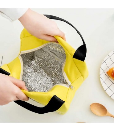 Термо чанта за детска кухня - жълт цвят с рибки