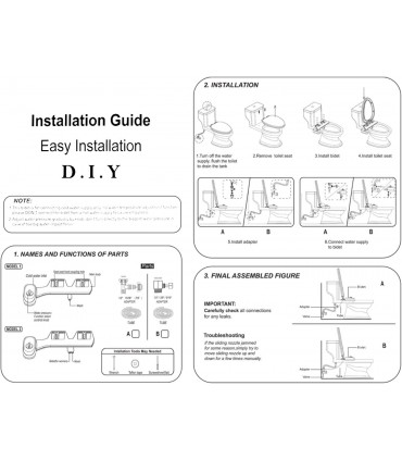 Приставка биде за тоалетна чиния - единична дюза