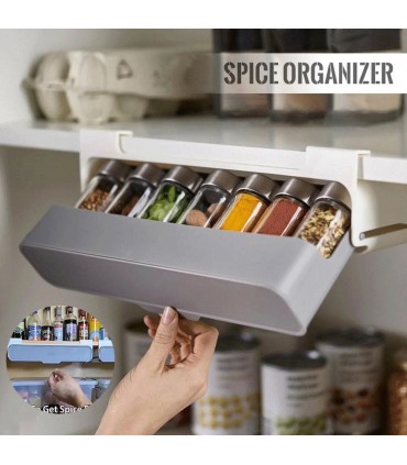 Органайзер поставка с 6 броя бурканчета за подправки за под шкаф