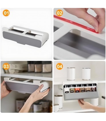 Органайзер поставка с 6 броя бурканчета за подправки за под шкаф