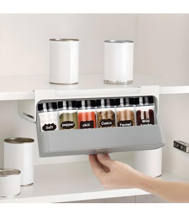 Органайзер поставка с 6 броя бурканчета за подправки за под шкаф