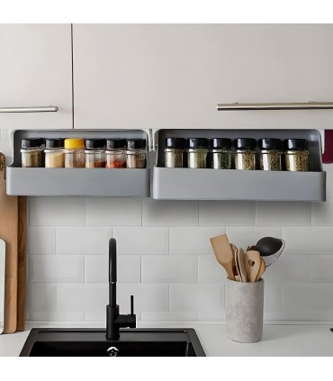 Органайзер поставка с 6 броя бурканчета за подправки за под шкаф