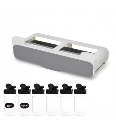 Органайзер поставка с 6 броя бурканчета за подправки за под шкаф