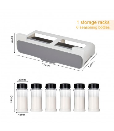 Органайзер поставка с 6 броя бурканчета за подправки за под шкаф