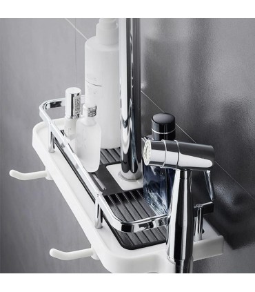 Универсален рафт-етажерка за душ с кукички