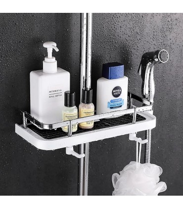 Универсален рафт-етажерка за душ с кукички