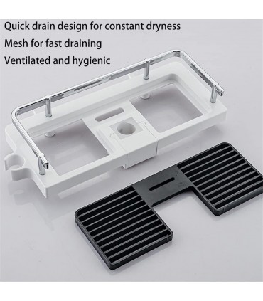 Универсален рафт-етажерка за душ с кукички