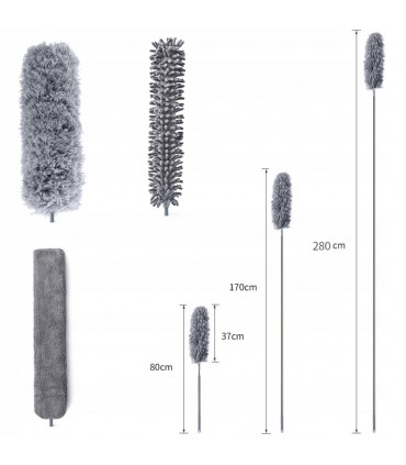 К-т 3 бр микрофибърни огъващи се четки за прах с телескопична дръжка 280см