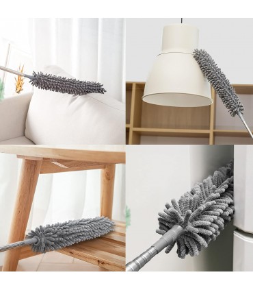 К-т 3 бр микрофибърни огъващи се четки за прах с телескопична дръжка 280см