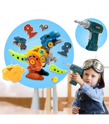 Детски комплект за сглобяване на динозаври с електрически винтоверт