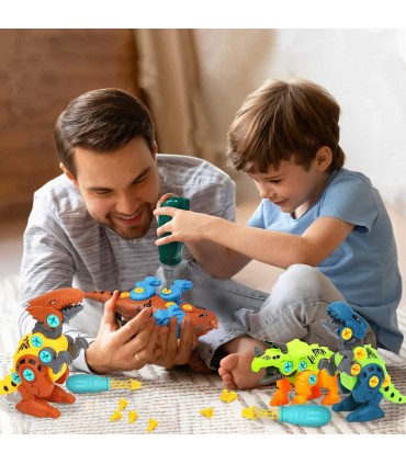 Детски комплект за сглобяване на динозаври с електрически винтоверт