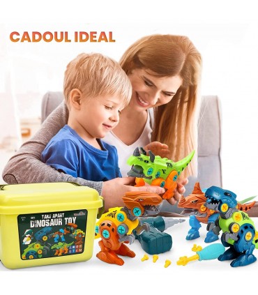 Детски комплект за сглобяване на динозаври с електрически винтоверт